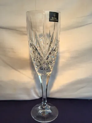 Buy Royal Doulton Crystal Cut Glass Champagne Flute 21.9cm With Lion's Head Mark • 8.99£