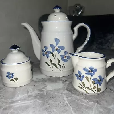 Buy Crown Dynasty Pretty Teapot Set  Hand Painted Floral Vintage Collectible • 14.99£