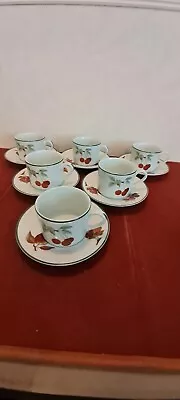 Buy Royal Worcester Evesham Vale Cup And Saucer X 6 • 12£
