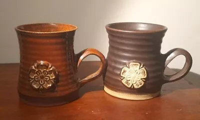 Buy 2 X York Rose Hand Thrown Studio Pottery Mugs Brown  • 15£