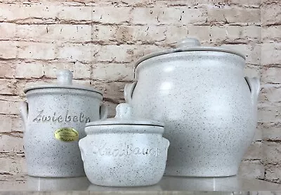 Buy 3 Vintage Westerwald Steinzeug German Studio Pottery Kitchen Storage Jars Pots • 35.99£