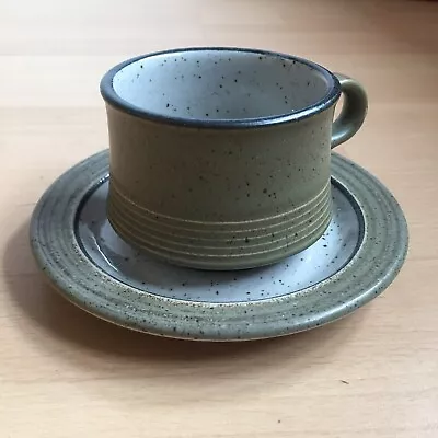 Buy Vintage Purbeck Pottery Studland Tea Cup & Saucer Green Stoneware 1970s • 14.95£