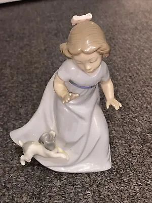 Buy Vintage Nao Figurine By Lladro 'Girl Running With Puppy' - 1987 VGC Daisa • 14.99£