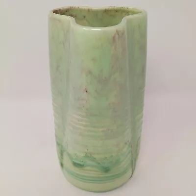 Buy Beswick Art Deco 1930s Pale Light Green Fluted Flow Medium Vase Ribbed Shape 351 • 32£