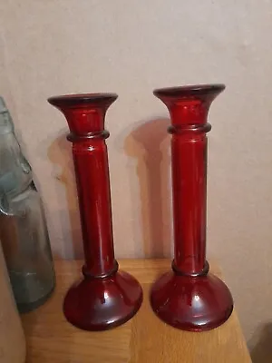 Buy Ruby Red Candle Sticks  Handmade • 16.99£