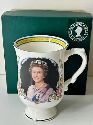 Buy Staffordshire England Queen Elizabeth II Silver Jubilee Commemorative China Mug • 29.69£