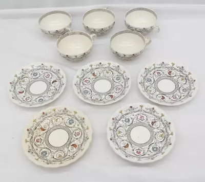 Buy Copeland Spode Florence Pattern Cups & 6 1/2  Scalloped Saucers Set Of 5  LA • 118.12£