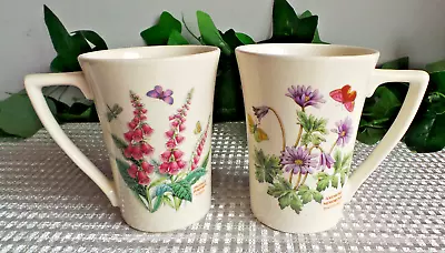 Buy Portmeirion Botanic Garden Mandarin Foxglove & Wind Flower Design Mugs X2 • 15.99£