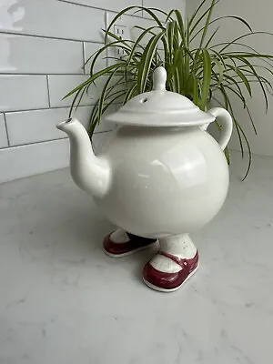 Buy Vintage Sculptural Walking Ware Teapot With Red Shoes • 47.37£