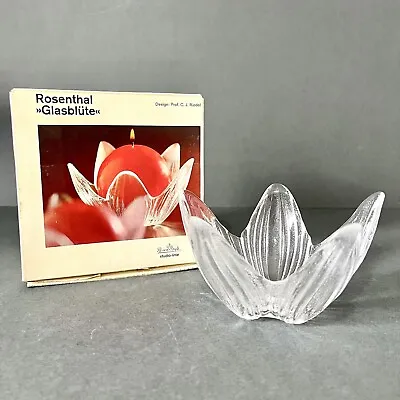 Buy Rosenthal Glass Lead Crystal Candle Holder Blossom Glasblute Studio Linie Boxed • 16.95£