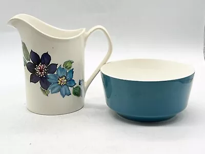 Buy Vintage Johnson Brothers Blue White Floral Milk Cream Jug Creamer & Sugar Bowl • 19.99£