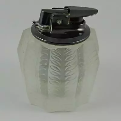 Buy Vintage Lalique France Ronson French Vine Pattern Frosted Glass Table Lighter • 5.91£