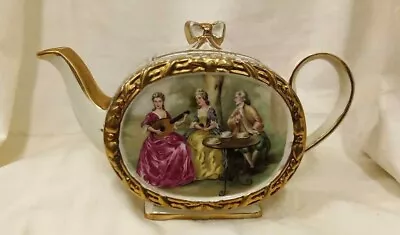 Buy Vintage Sadler 1762 Barrell Teapot With Bow Lid Classical Victorian Scene • 5.95£