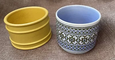 Buy Vintage Hornsea  Blue ‘tapestry’ Sugar Bowl & Portmeirion Yellow Saffron Bowl • 8£