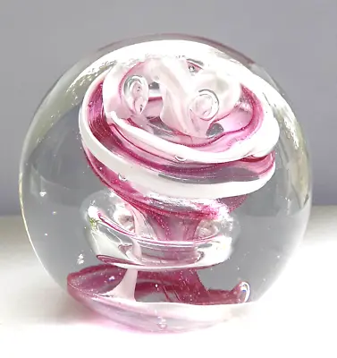 Buy Pink And White Swirl Glass Paperweigh- 3  Tall • 8.75£