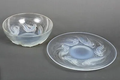Buy René Lalique R.Lalique Glass Bowl Opalescent Glass Undines Plate Cutter Flat • 3,297.44£