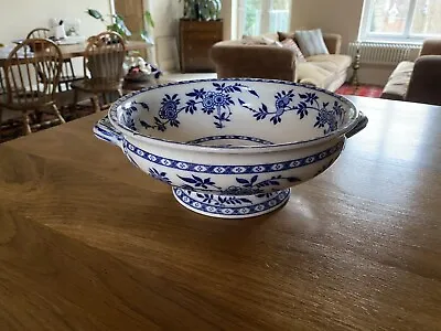 Buy Large Delft Pottery Blue & White Dutch Serving Bowl Antique Ceramic • 30£