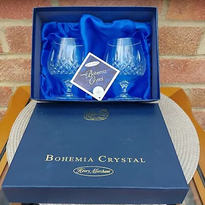 Buy Bohemia Crystal Henry Merchant Two Whisky,  Port, Brandy Glasses. Czech Republic • 31.46£