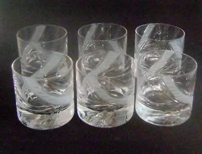 Buy Set 6 Vintage Whisky Tumblers: Hand Cut Lead Crystal Glass With Frosted Detail • 25£