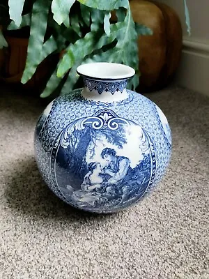 Buy Royal Bonn Franz Louis XVI Ceramic Vase Blue And White 18cm Tall • 49.99£