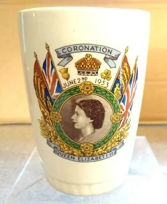 Buy Queen Elizabeth II Coronation June 2nd 1953 Beaker, Vintage Nelson Ware BCM • 6.75£