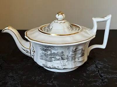 Buy C1820 Ridgway Bone China Teapot In Pattern 2/1322 'Skipton, Yorkshire' - A/F • 85£