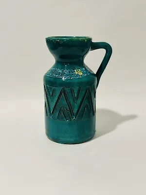 Buy Vtg Mcm Bitossi Style Green Blue Incised Vase Pitcher Rosenthal Netter • 38.57£