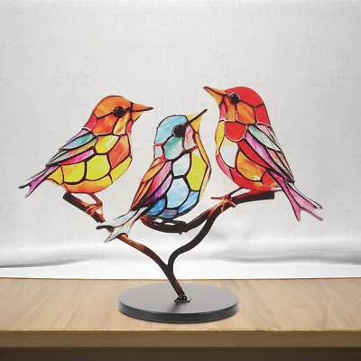 Buy Stained Glass Bird Sculpture Collectible Figurine Ornament • 13.85£