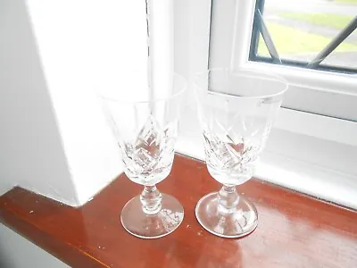 Buy Stuart Crystal Glengarry Cut X2 Lot Wine Glass / Sherry Glass Short Stem GC • 4£