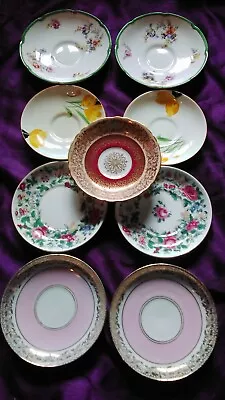 Buy 9x Fine Bone China Saucers PARAGON, ROYAL DOULTON,  CROWN, CZECH, Hand Painted • 9£