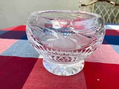 Buy Gorgeous Vintage Royal Brierley  Fuchsia  Heavy 1131g Crystal Glass Footed Bowl • 8.50£