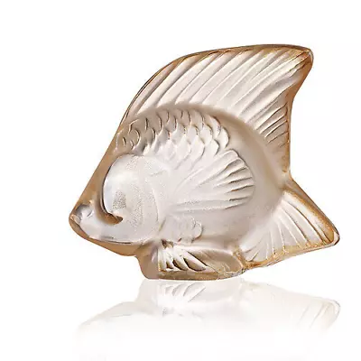 Buy Lalique Crystal (Brand New) Fish Sculpture Colour & Code : GOLD LUSTER 10543400 • 95£