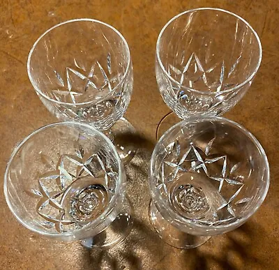 Buy Four (4) STUART England CARLINGFORD Crystal 4 3/8  SHERRY GLASSES Stemware • 34.14£