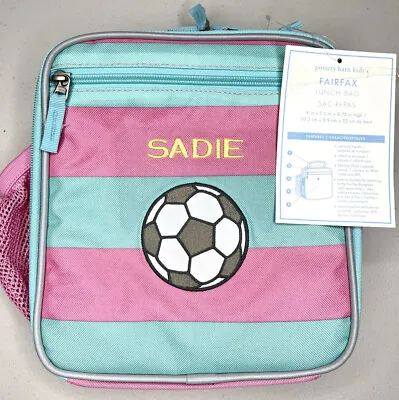 Buy Pottery Barn Kids Fairfax Classic Lunch Bag *sadie* Pink Aqua Soccer Box New • 9.84£