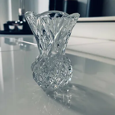 Buy Antique Vintage Heavy Crystal Cut Glass Small Flower Vase Immaculate Condition • 15.66£