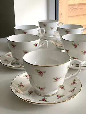 Buy Duchess «Rosebud» Fine Bone China 41 Tea Cup And Saucer Set X6 • 33£
