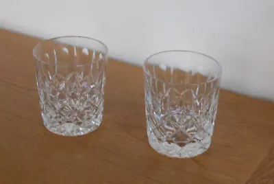 Buy 2 X Cut Glass Crystal Whisky Tumblers / Water Glasses 8.5cm Tall X 8cm Dia. VGC • 11.95£