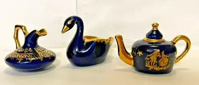 Buy Limoges France Porcelain Mini Pitcher/Swan & Teapot Excellent Vintage Condition • 43.22£
