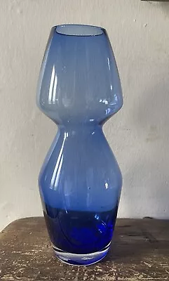 Buy Mid Century RIIHIMAKI Almo Okkolin GLASS VASE Scandinavian Rare Blue • 35.99£