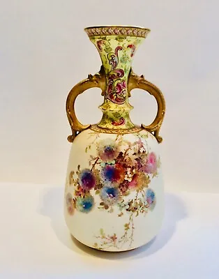 Buy Antique Doulton Burslem, J. E. Caldwell, Floral Decorated With 2 Handled Vase, • 266.52£