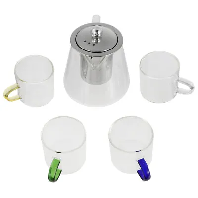 Buy  Glass Teapot Kettle Stainless Steel Water Bottle Filter Household Set • 27.59£