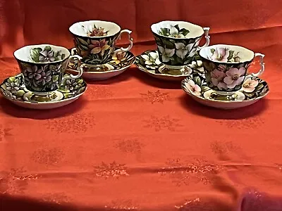 Buy 4x Vintage  Royal Albert 1975 Provincial Flowers Chintz Rose Tea Cup Saucer • 120£