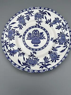 Buy Vintage Stanley Pottery Delph 8 1/2” Blue & White Pattern, England • 6.71£