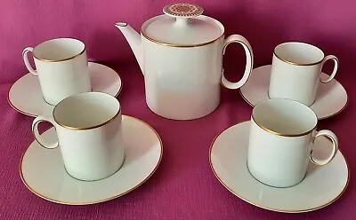 Buy Thomas Germany White/Gold Thick Gold Band Porcelain Tea Set / 4 X Cups & Saucers • 55£
