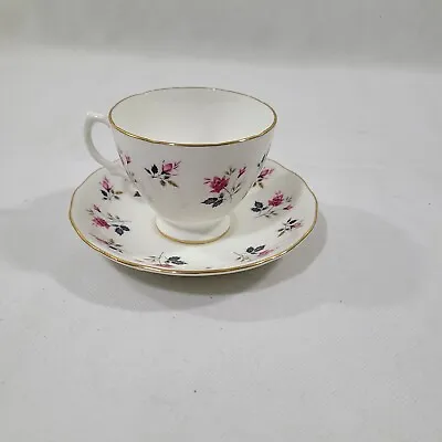 Buy  Vintage Royal Osborne Bone China High Tea Cup Set White/Pink Roses/Gold Trim  • 14.23£