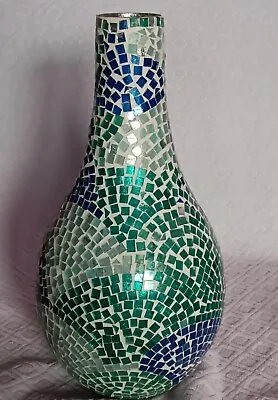 Buy  Mosaic Tile Vase, Blue, Green, Teal • 76.01£