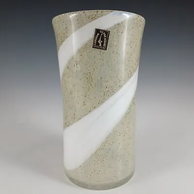 Buy LABELLED Langham Speckled Brown, White Striped Glass Vase • 25£