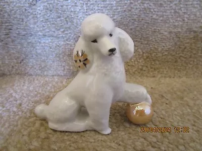 Buy USSR Dulevo Porcelain Figure - Poodle Dog With Ball • 24£