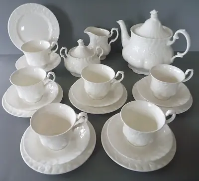 Buy Royal Albert Old English Garden Tea Set - White 21pc: Tea Pot Cup Trio Plate Jug • 175£
