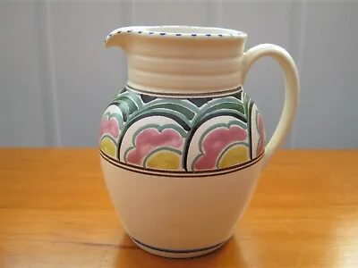 Buy Honiton Pottery Milk Jug Creamer Hand Painted Frieze 10.5 Cm Tall Vintage 1950s • 6.99£